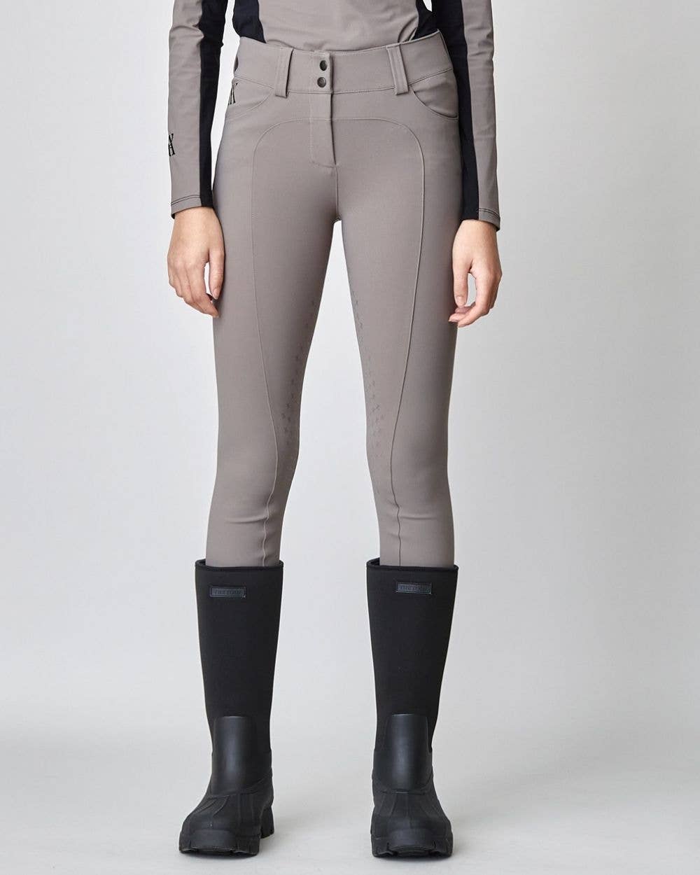 Classic Italian Jersey Full Seat Breeches in Taupe