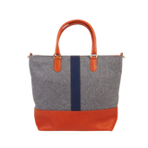 EVERYDAY TOTE BAG IN GREY & COGNAC